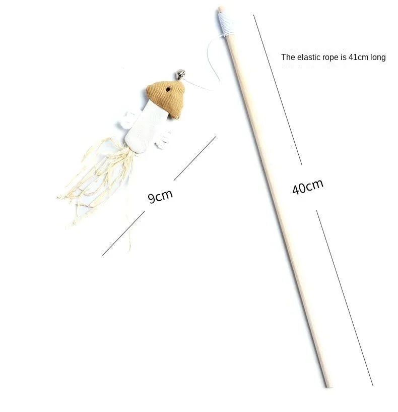1PC Teaser Feather Toys Kitten Funny Colorful Rod Cat Wand Toys Wood Pet Cat Toys Interactive Stick Pet Cat Supplies
