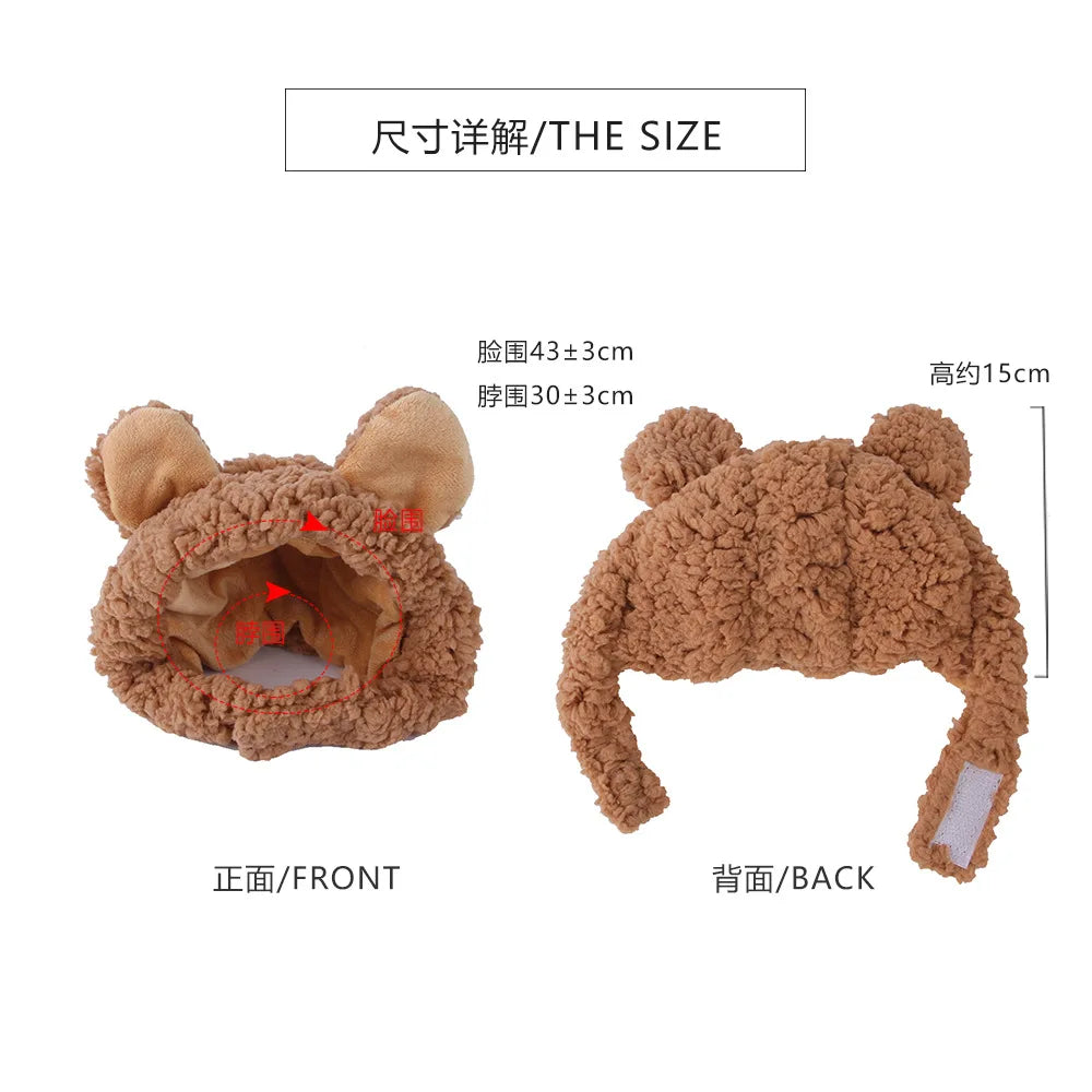 Pet Halloween Dog Costume Cute Bear Headdress Dog Costumes for Small Dogs Cosplay Beer Hat Pet Supplies