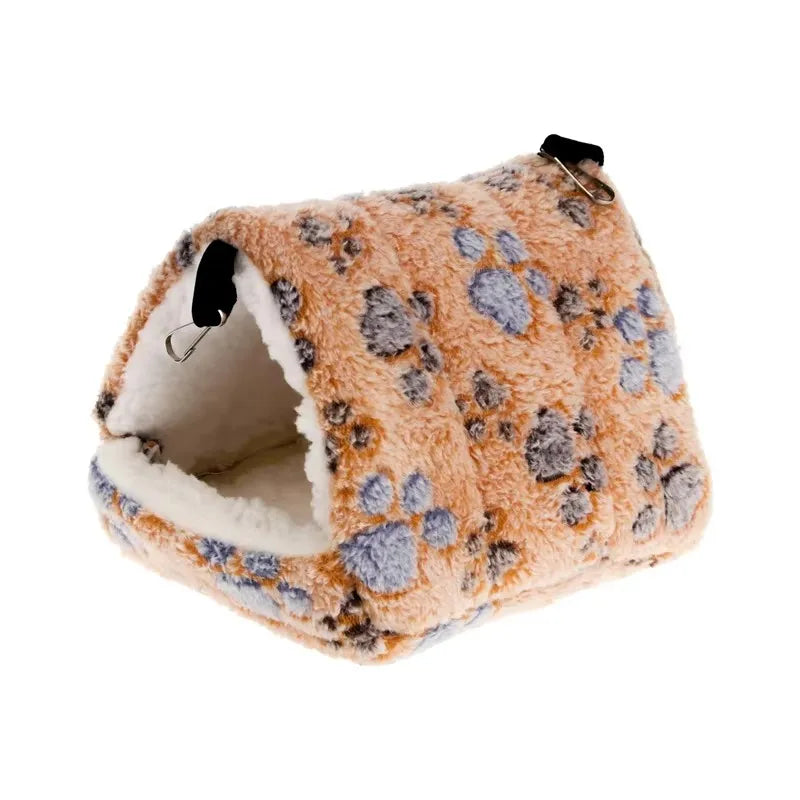 1PCS Coral Fleece Dot Printing Small Foam Pet House Hanging Hamster Bed For Small Animals Squirrel Parrot Cotton Nest