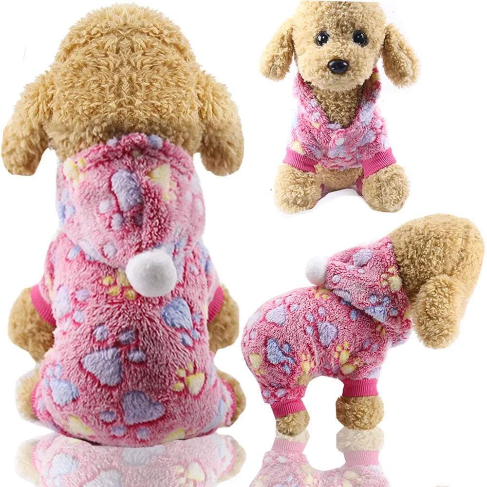 Pet Dog Soft Warm Jumpsuits Clothing for Dogs Pajamas Fleece Small Puppy Coat Pet Outfits Hoodie Clothing Cats Clothes Christmas