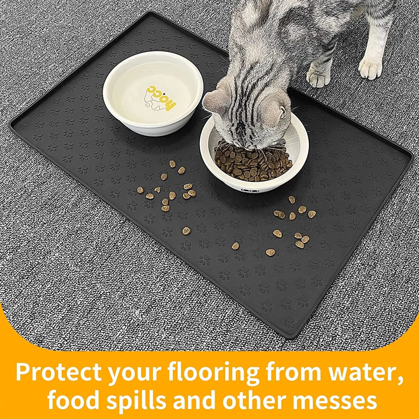 Silicone Pet Placemat for Dog and Cat, Mat for Prevent Food and Water Overflow Easy Clean Suitable for Small Medium and Big Pet