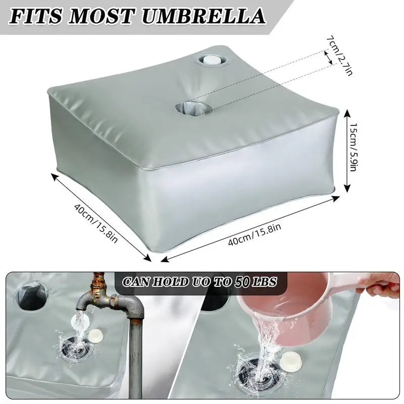 Umbrella Base Weight Water Bag Outdoor Patio Stands & Bases Large Capacity Thickened Design Silver Umbrella Stand Cantilever