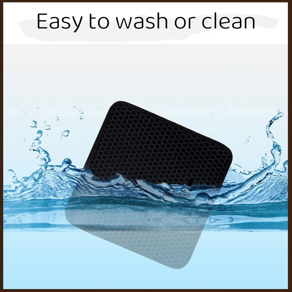 1pc, Cat Litter Mat, Cat Waterproof Litter Trapping Mat,Double Layer Filter Washable Non Slip Cat Mat For Cleaning, Pet Supplies