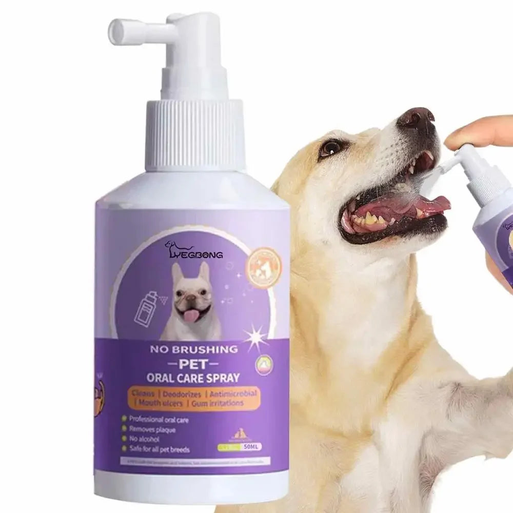 50ml Pet Oral Cleanse Spray Dogs Cats Teeth Clean Deodorant Prevent Calculus Remove Kitten Bad Breath Mouth Fresh Pet Supplies