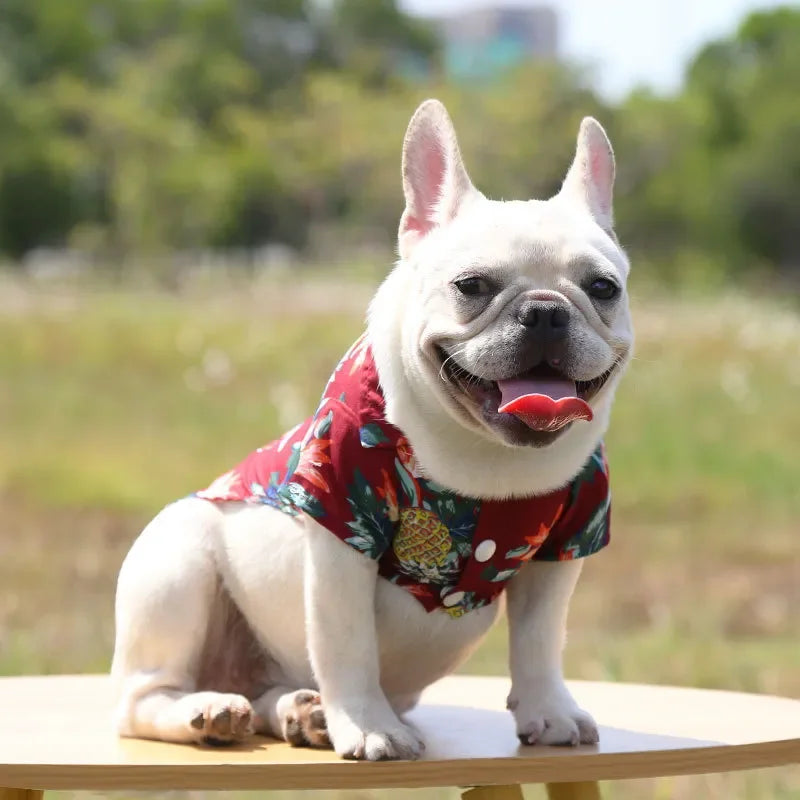 Summer Pet Printed Clothes For Dogs Floral Beach Shirt Jacket Floral T-Shirt Hawaiian For Small Large Dog Chihuahua Pets Outfits