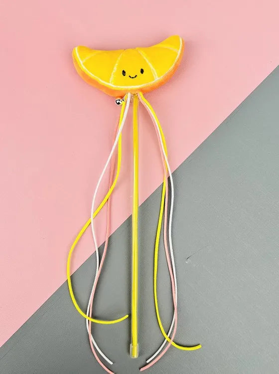 Cat Toy Cat Teaser Sticks Plastic Fruit Doll Cat Teaser Stick With Cat Mint Tassels Inside Self Hi Cat Toy