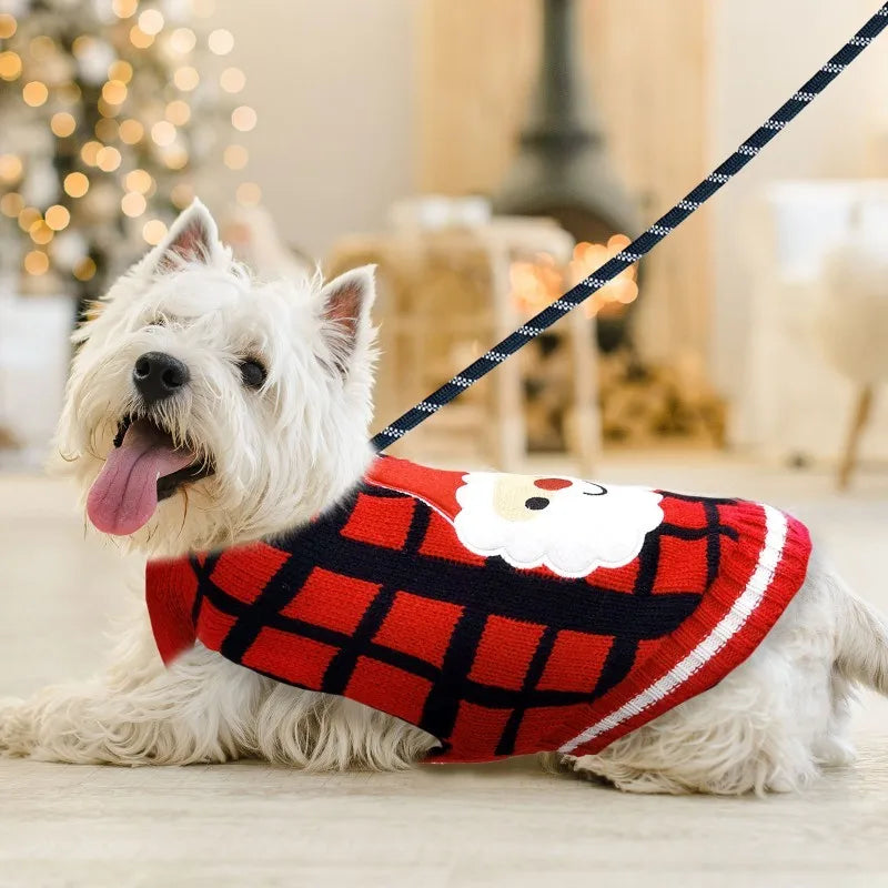 Striped Dog Sweater Dress Winter Knitted Pet Dog Skirt Puppy Coat Dog Warm Clothes Labrador Jacket Costume for Small Large Dogs