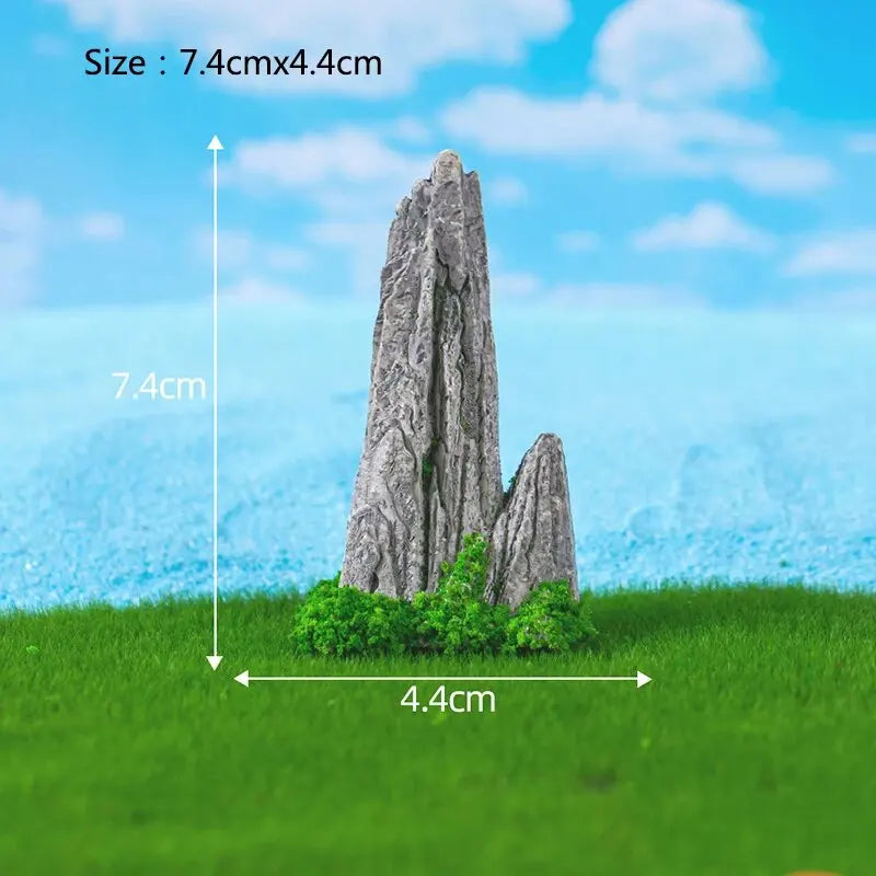 Simulated Moss Small Rockery Aquarium Ornaments Decoration Artificial Resin Pool for fish Tank Creative Ornament Background Home