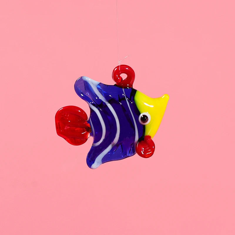 Artificial Glass Fish Small Tropical Fish Simulation Vivid Landscape Glass Fake Fish Floating Aquarium Ornament Decoration