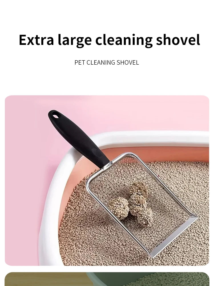 Fine Hole Cat Litter Scoop Pet Products Stainless Steel Scoop For Small Cat Litter Pet Feces Cleaning Filter Scoop