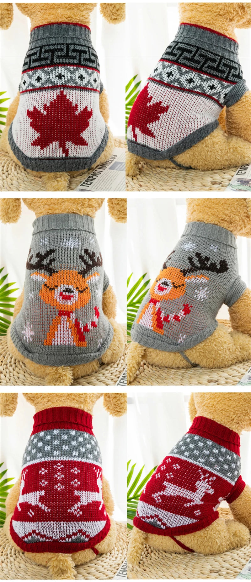 Luxury Designer Clothes for Dogs Cartoon Animal High Collar Winter Chihuahua Clothing Pet Keep Warm Winter Christmas Cat Sweater