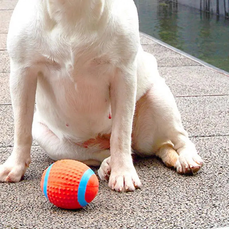 Squeaky Dog Ball Toys Tough Ball Pet Toys For Large Breed Interactive Big Dogs Chew Ball For Teething Cleaning  Dog Sound Toys