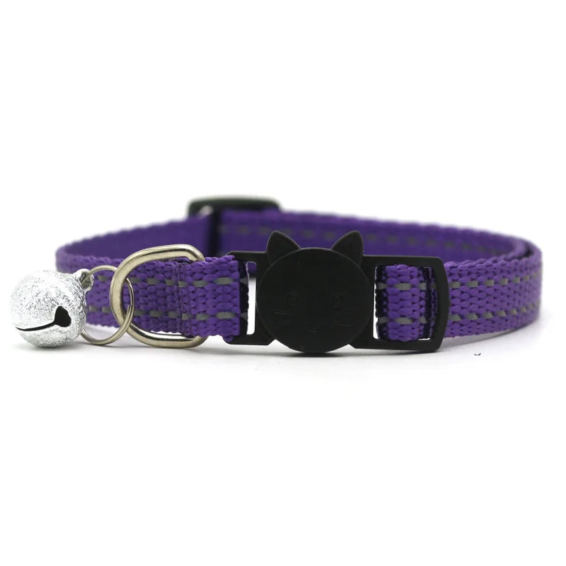 Ring Bell Pet Dog Collars Chihuahua Durable Solid Nylon Pet Neck Accessories Adjustable 1.0cm Necklace for Cats Drop Shipping