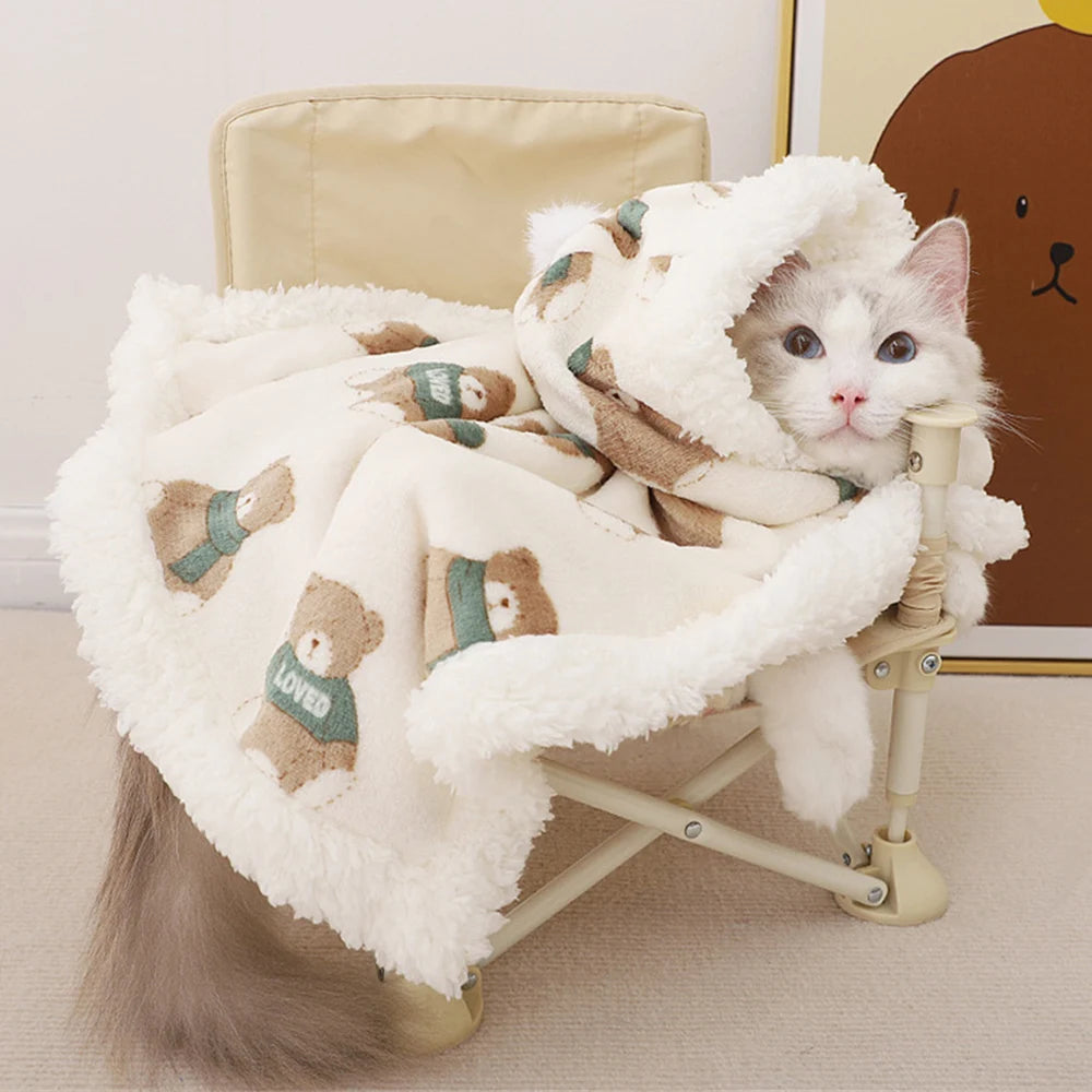 Sphynx Cat Sleeping Bag Cloak Winter Warm Pet Mat Blanket for Cats Gotas Kitten Sleeping Quilts mascotas Accessories Hood Pajama