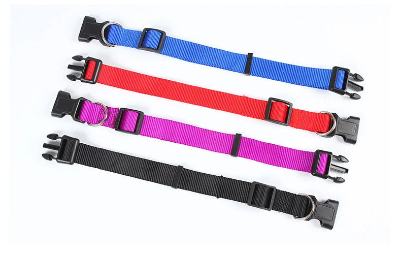 Adjustable Nylon Dog Collars with Quick Release Buckle, Durable Basic Dog Collar for Small Medium Dogs Puppies Accessories