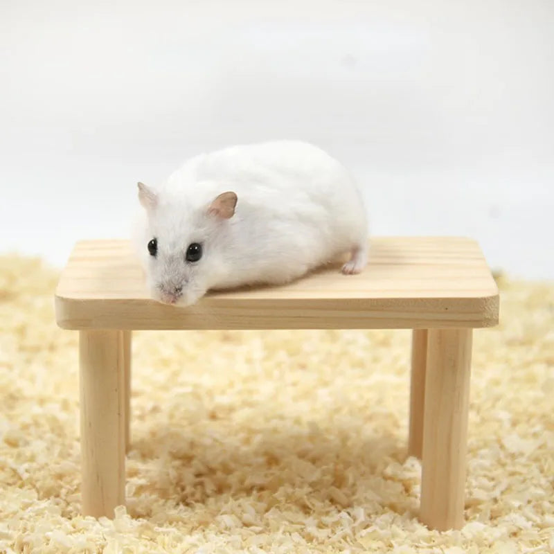 1pc Functional Wooden Hamster House Desk Platform Pet Stand Toy Station Board Pet Products Hamster Cage Golden Bear Toy Supplies