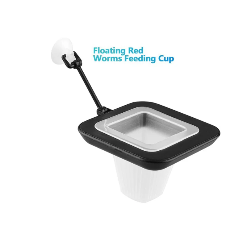 1pcs Plastic Feeder Set With Suction Cup For Aquarium Red Worm Feeding Fish Tank Cone Live Food Tapered Hopper Basket Supplies
