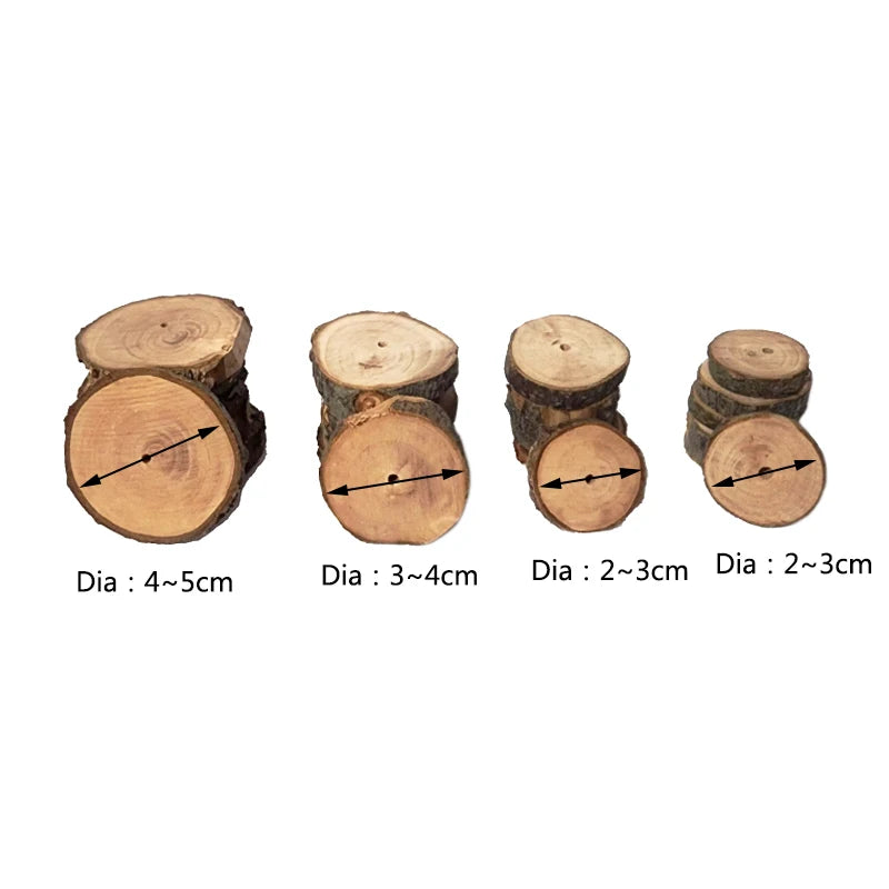 5/10Pcs DIY Natural Wood Slices Round Wooden Circles for Hamster Rabbit Teeth Grinding Toys for Chinchilla Pet Toys accessories