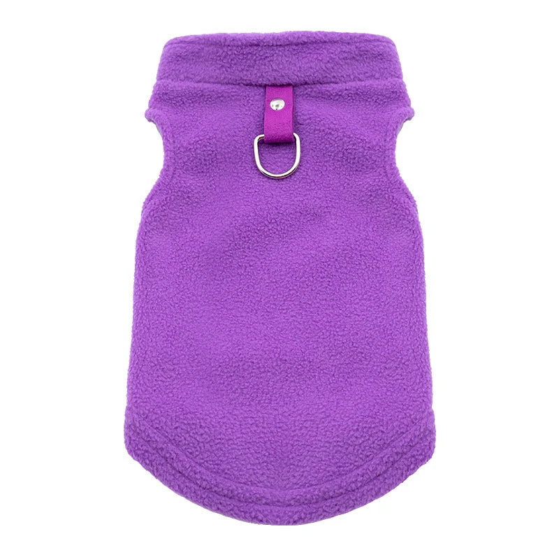 Autumn Fleece Pet Dog Clothes Solid Color Harness Outfits Walking Warm Vest for Small Medium Puppy Plaid Chihuahua Cat Jackets