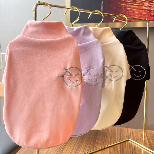 Spring and winter new warmth German velvet cat dog base coat pet clothes Teddy cat Fadou corgi smiling face pattern pet clothes