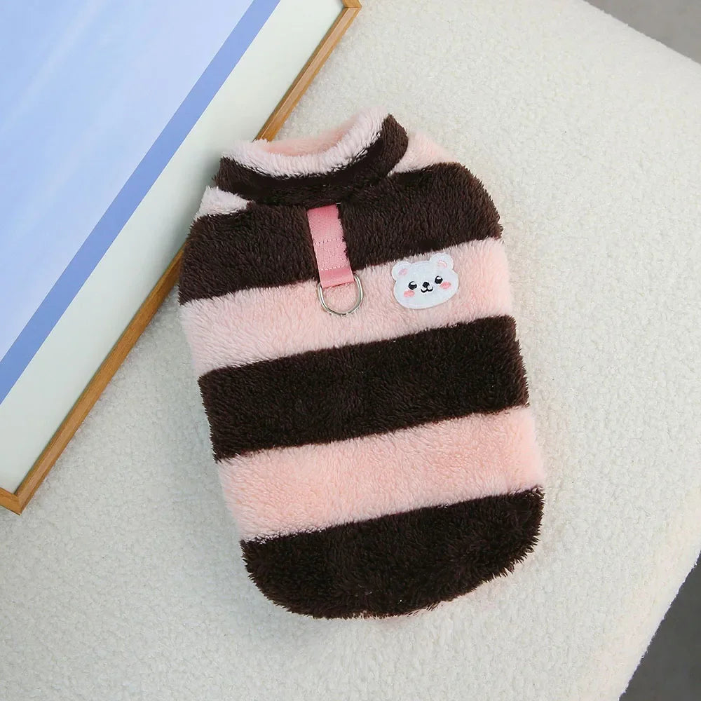 Soft Coral Fleece Cat Shirt Dog Vest Pet Dog Clothes for Small Dogs Puppy Clothing Pet Sweater Spring Autumn Winter Pet Outfits
