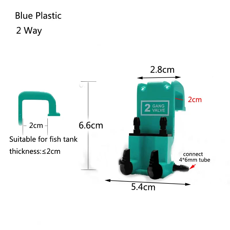 Plastic 2 3 4 5 6 Way Aquarium Air Splitter Valve Fish Tank Air Pump Flow Splitter Distributor Pump Valve Tap Control Switch New