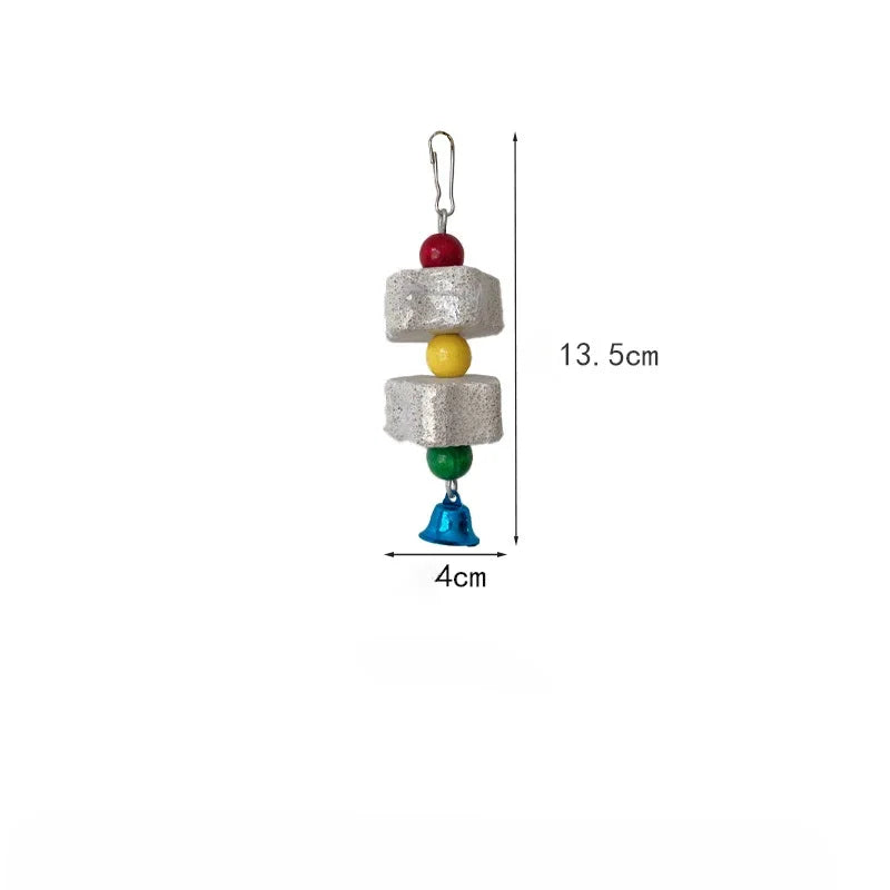 Flower-Shaped Bird Molar Toy Parrot Grinding Stone Bird Cage Toy Parakeet Chinchilla Squirrel Toy Bird Cage Accessories