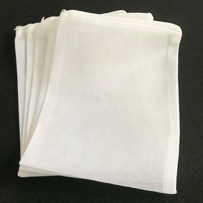 5Pcs White Dense Hole Filter Net Bag Mesh Bag Acquarium Pond For Bio Ball Carbon Media Ammonia Aquarium Fish Tank Isolation Bag