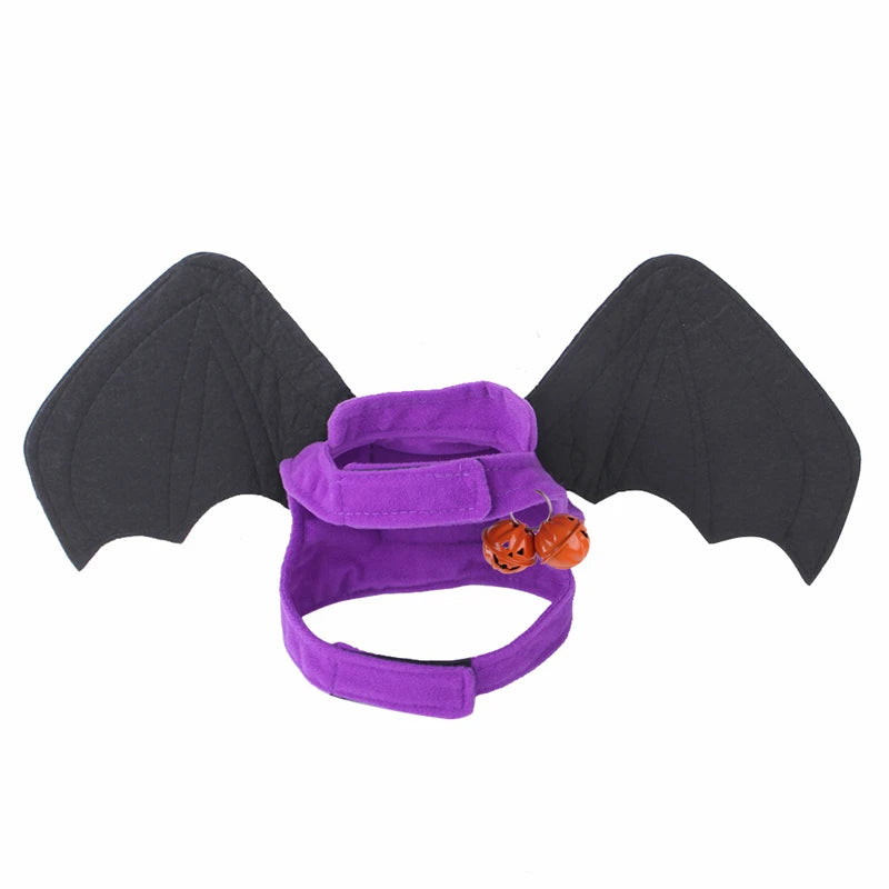 Fancy Cat Clothing Dark Elf Vampire Bat Halloween Black Dress With Bells Cosplay Lifelike Wings High Quality Christmas Costume