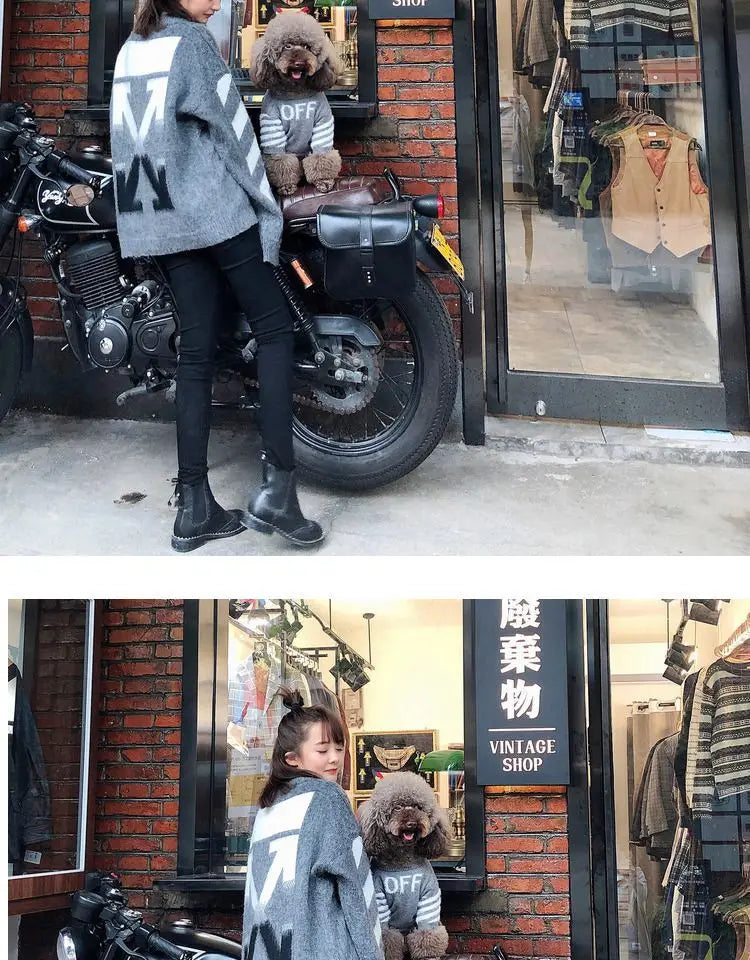 The New Pet Clothes Cat Sweater Dog Sweater Korean Version Spring and Autumn Parent-child Wear Six Sizes