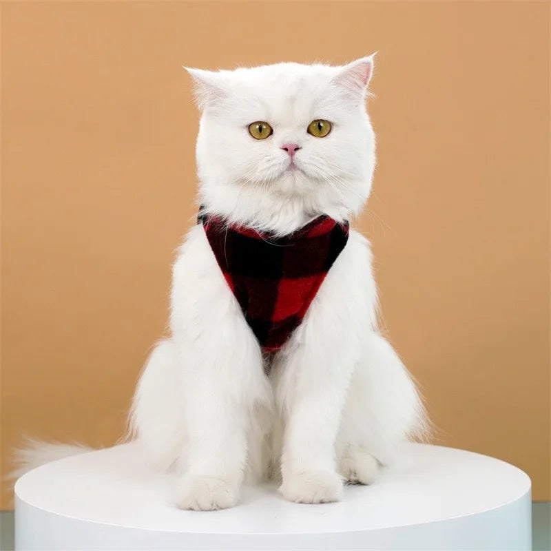 Spring Autumn Vintage Plaid Warm Fleece Pet Dog Cat Clothes Autumn Winter Thickened Vest Coat Small Medium Costume Traction Ring
