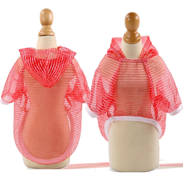Ultra Thin Transparent Pet Dog Sun Protection Hoodie Clothes For Small Dogs Chihuahua Puppy Cat Summer Vest Shirt French Bulldog