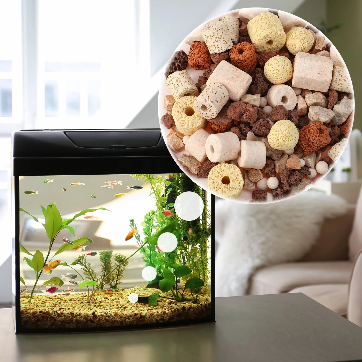 UXCELL 420g Aquarium Tools Filter Balls Media Ceramic Rings Biological Ball With Free Bag For Fish Tank Set Pond Accessorie