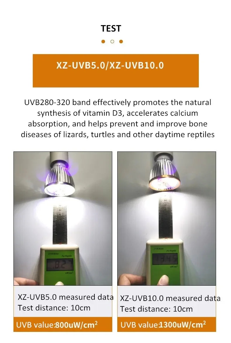 UVA + UVB Reptile Light Full Specstrum 5.0 10.0 Bulb LED UV Lamp for Turtle Lizard Snake Heater Bulb Terrarium Lamp 육지거북
