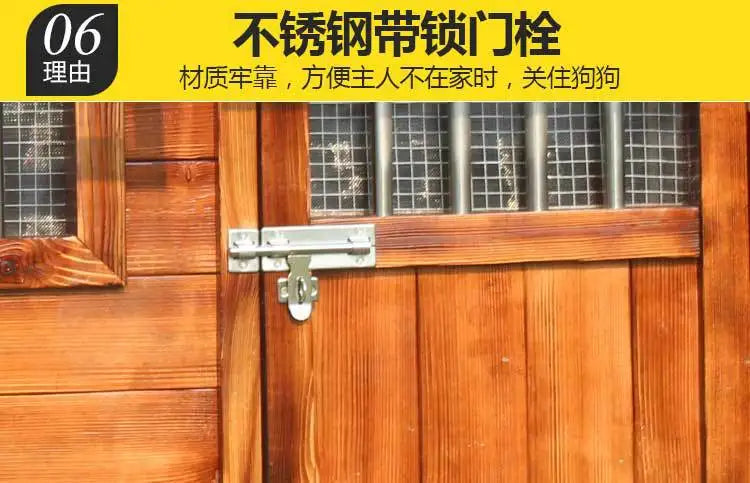 Outdoor Dog House Solid Wood Waterproof Large Dog Golden Retriever Kennel Rainproof Kennel Pet Villa Summer Outdoor Dog House