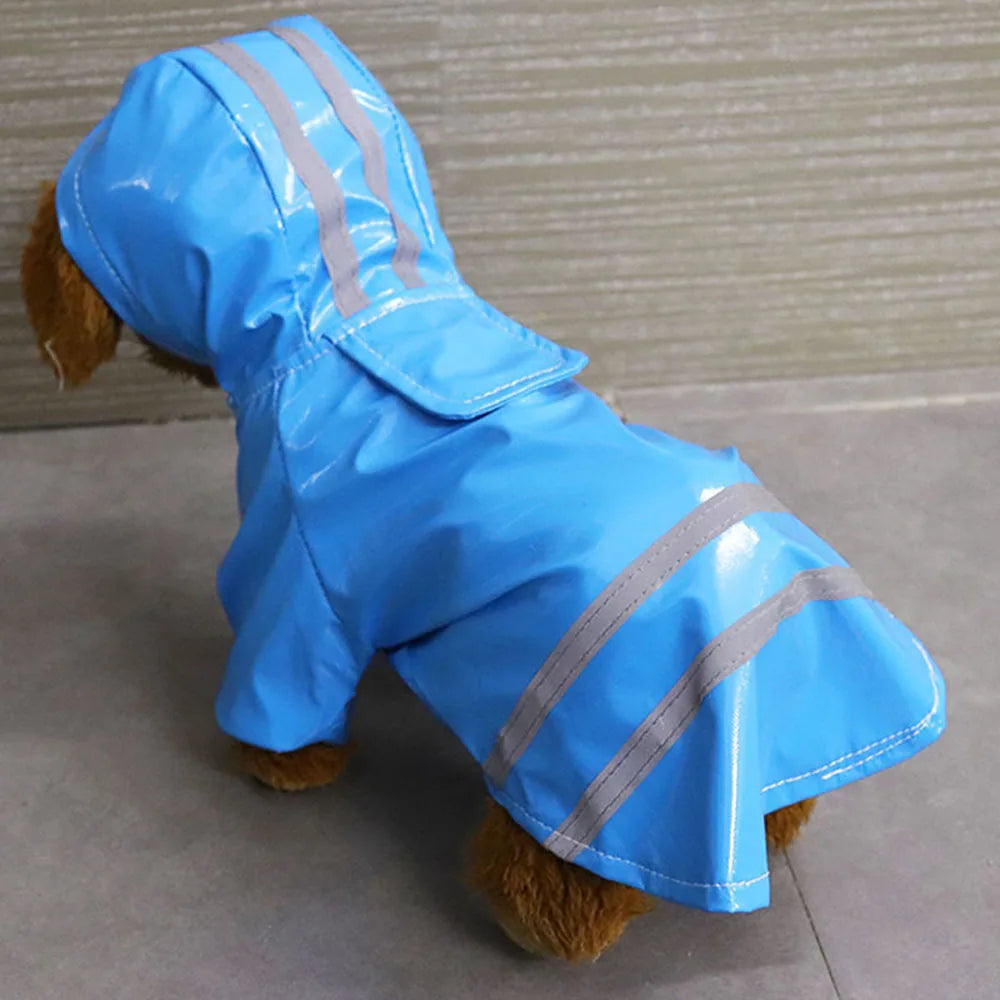 Dog Raincoat Waterproof Puppy Rain Jacket Outdoor Reflective Doggy Raincoat for Small Dogs Cats Pug Poncho Rainwear Pet Clothing