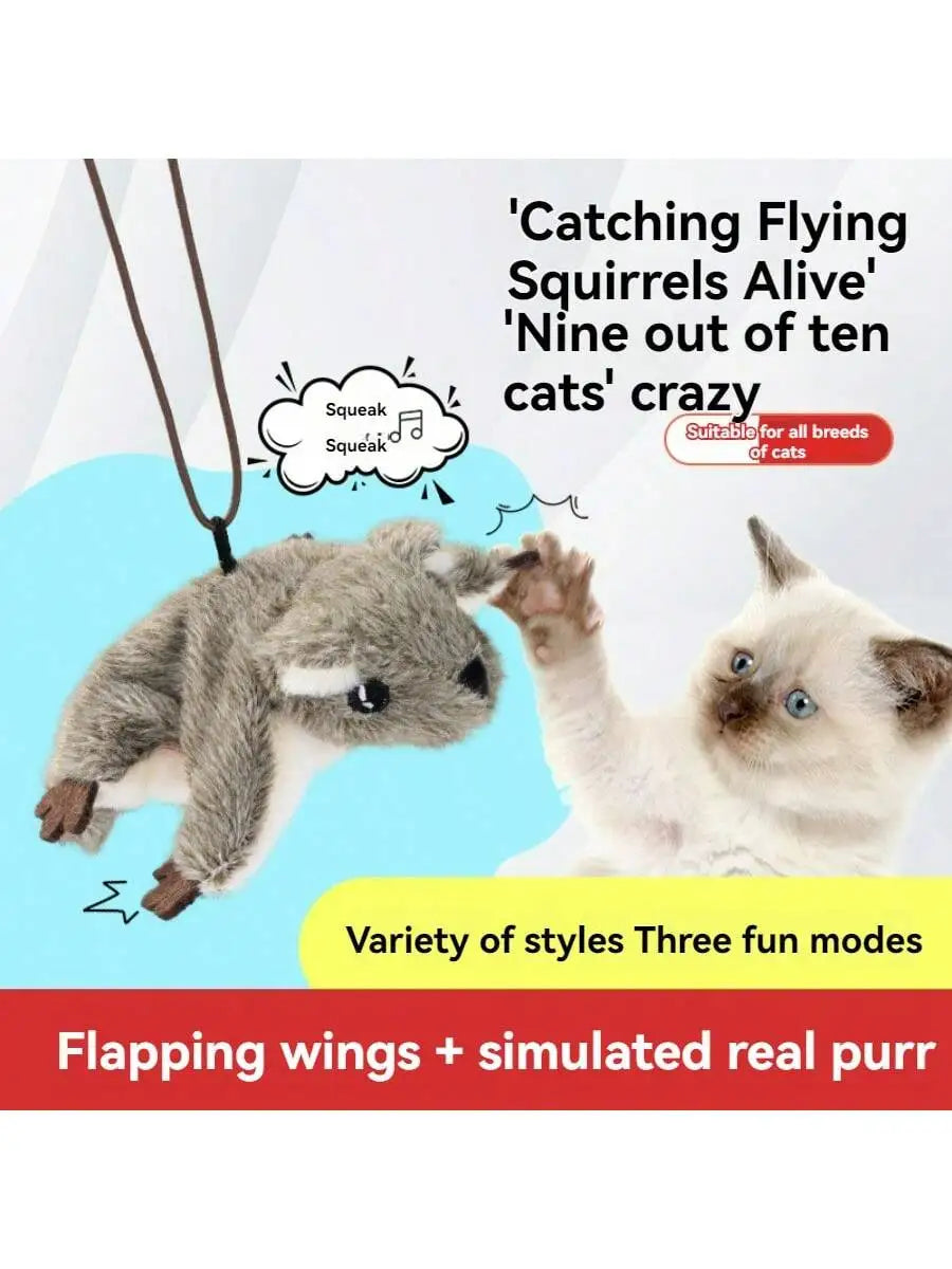 1pc Electric Interactive Cat Toy, Rechargeable Flapping Bird Plush Toys, Squeaking Toys for Cats Fun Kitten Exercise Toys Soft