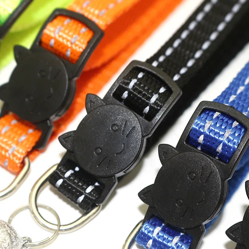 Ring Bell Pet Dog Collars Chihuahua Durable Solid Nylon Pet Neck Accessories Adjustable 1.0cm Necklace for Cats Drop Shipping