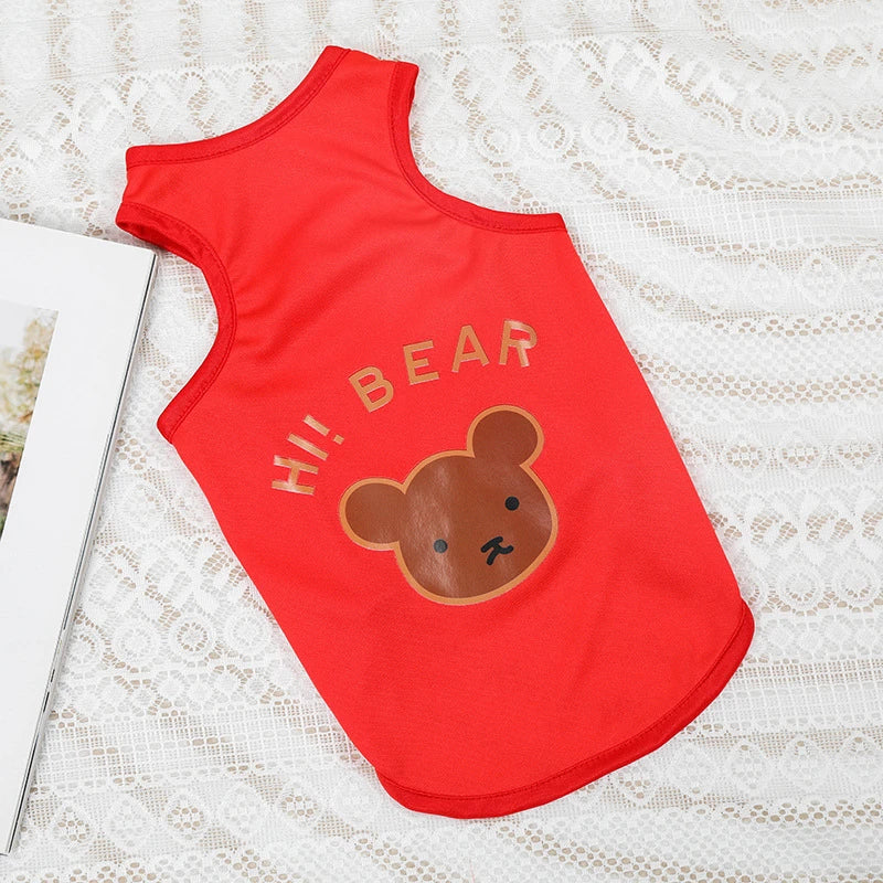 Cartoon Print Summer Pet Dog Clothes Daisy Animal Lightweight Spring Vest for Cat Medium Big Pet Supplies XXL Puppy Clothing