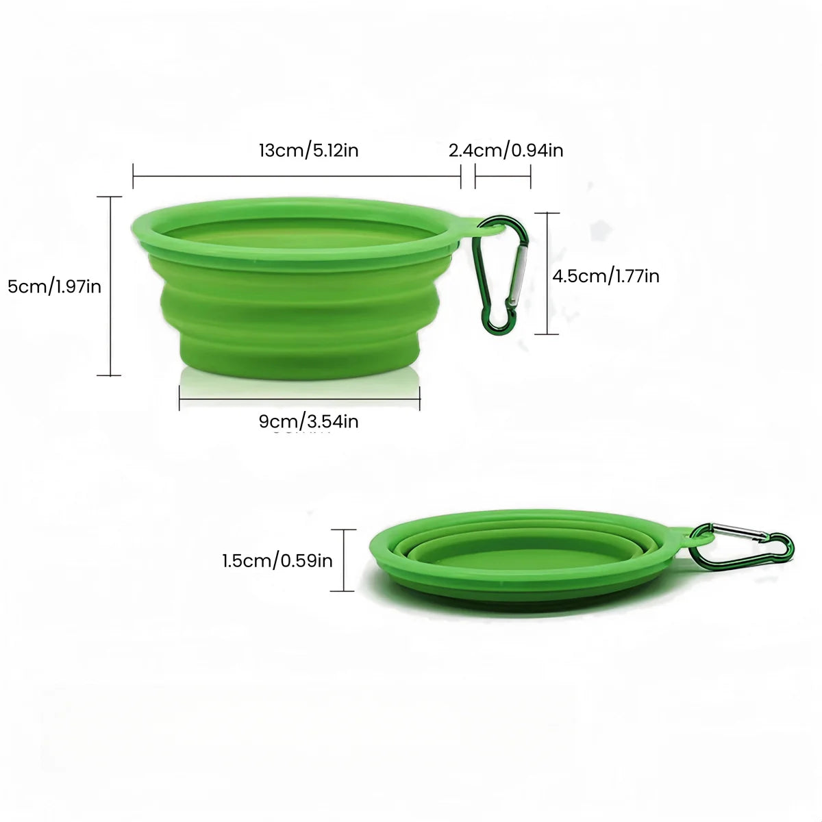 Collapsible Silicone Dog Food Water Bowl Cute Christmas Pet Bowl Outdoor Travel Portable Folding Supplies Dishes with Carabiner