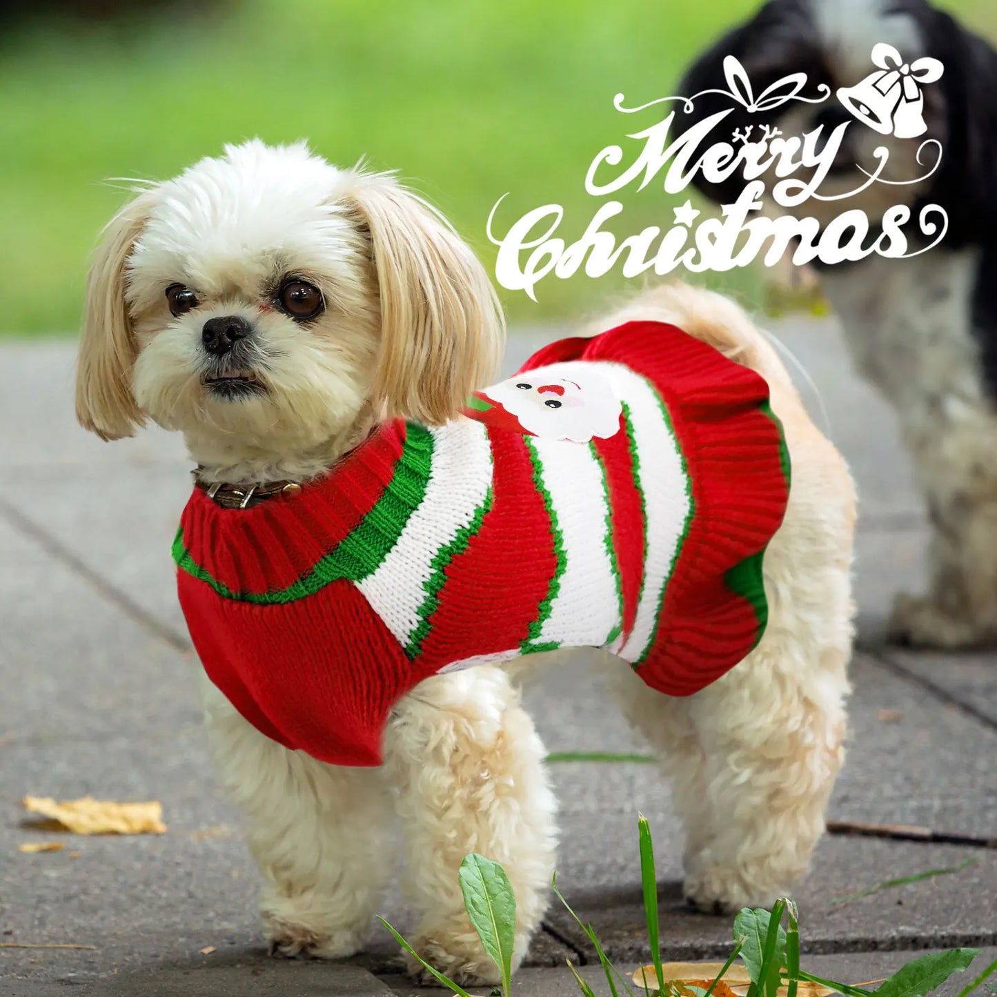 Striped Dog Sweater Dress Winter Knitted Pet Dog Skirt Puppy Coat Dog Warm Clothes Labrador Jacket Costume for Small Large Dogs