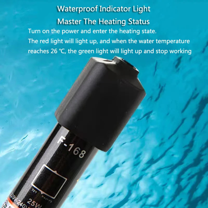 220v ~240v Aquarium Temperature Thermostat Heater Rod 25W Mini Constant Temperature Heating Submersible Fish Tank Water Heat