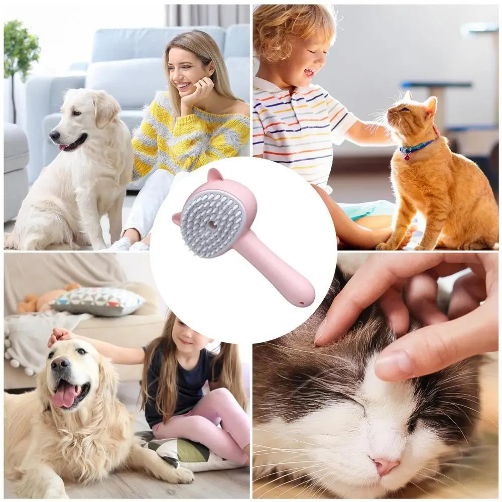 Steam Brush for Cats Rechargeable Handheld Electric Grooming Steam Brush Massage Brush with Ergonomic Handle 150mAh Battery