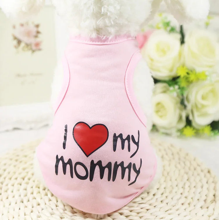 Cute Paw Printed Heart Love Design Small Dog Vest Clothes Summer Spring TShirts For Dogs Costume Puppy Dog Accessories Chihuahua