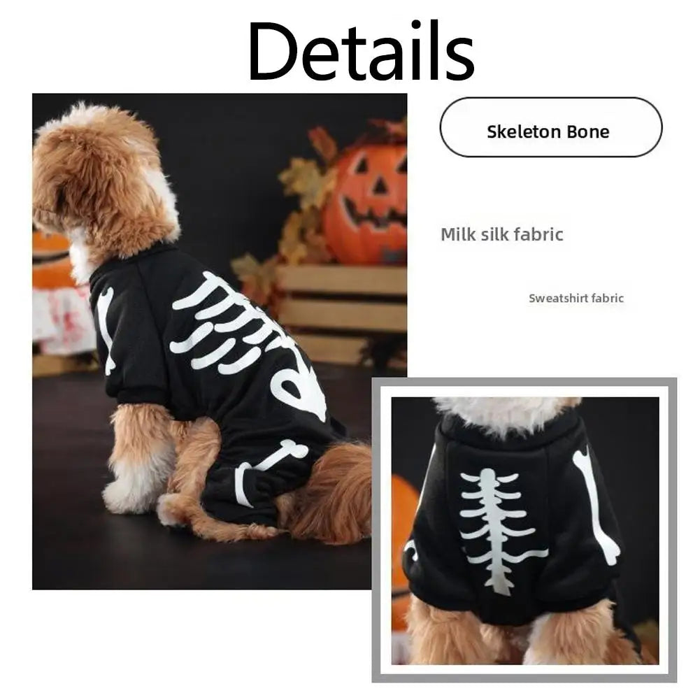 Halloween Dog Costumes For Large And Extra Large Dogs Skeleton Costume Jumpsuit Coat Pet Halloween Costumes Outfits Apparel J9F6