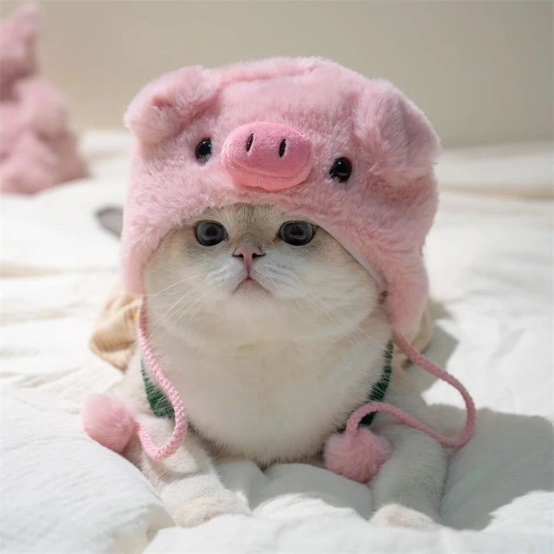 Personalized Animal Small Dog Hat Warm New Year Cosplay Accessories for Cats Snapper Bear French Bulldog Pet Supplies Head Gear