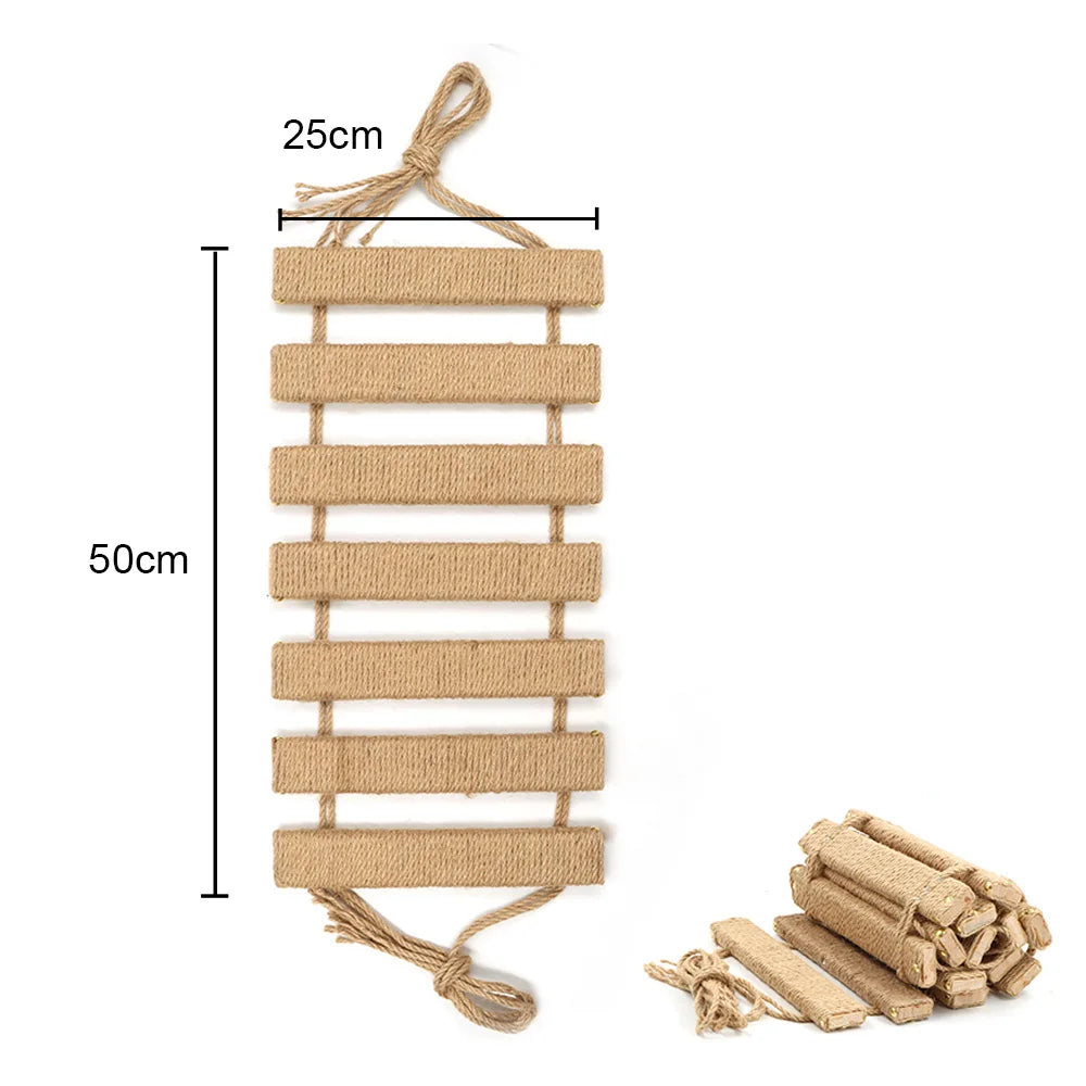 Cat Wall Climbing Frame Wall Mounted Cat Tree Furniture Wooden Stairway Shelves for Cats Perches Activity Cat Scratching Post