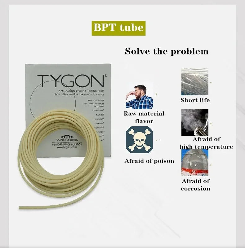 Kamoer High Temperature Chemical Resistance Peristaltic Pump Tube BPT Food Safe, Anti corrosion, Chemicals Tube Multisize шланг