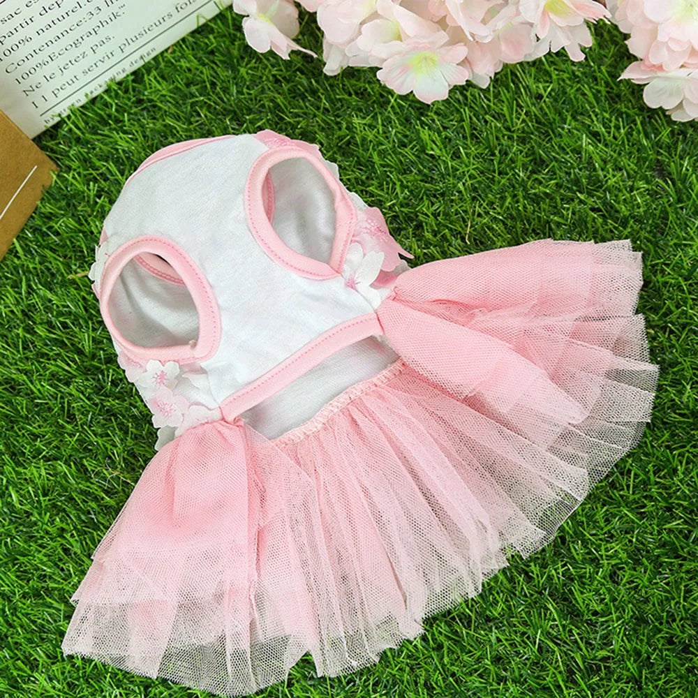 Lace Chiffon Dress for Small Dog Cat Lovely Floral Dress Pet Party Birthday Costume Dog Wedding Dress Cute Dog Clothes in Summer