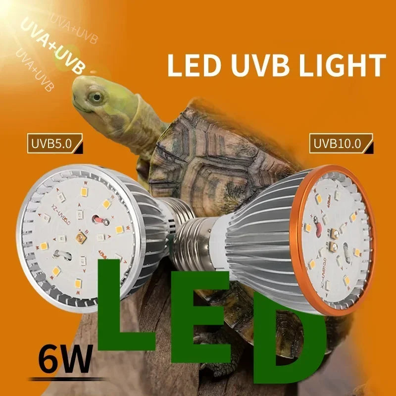 UVA + UVB Reptile Light Full Specstrum 5.0 10.0 Bulb LED UV Lamp for Turtle Lizard Snake Heater Bulb Terrarium Lamp 육지거북